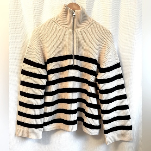 🔥& Other Stories Striped Half-Zip Sweater, NWOT, XS - Picture 5 of 7